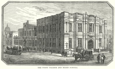 Firth College og Board Schools (gravering) av English School