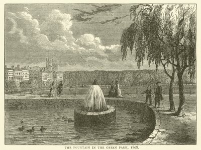 Fontenen i den grønne parken av English School