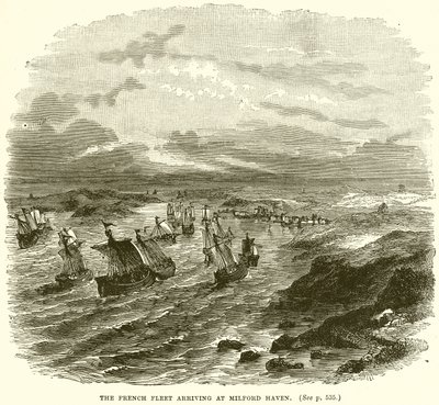 Den franske flåten ankommer Milford Haven av English School
