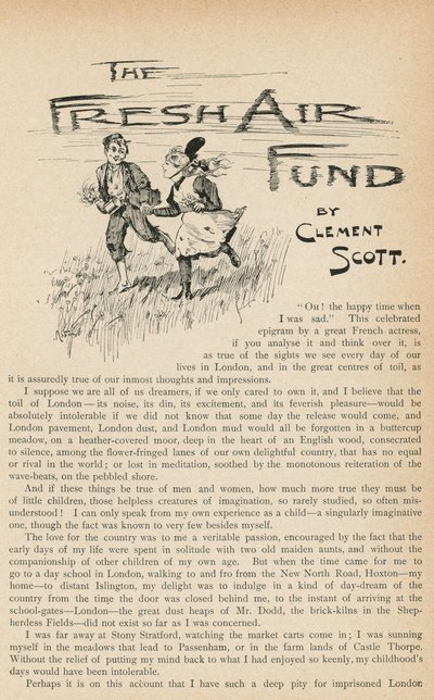 The Fresh Air Fund av Clement Scott av English School