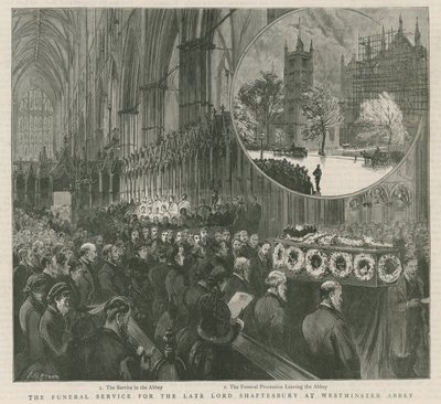Begravelsestjenesten for avdøde Lord Shaftesbury i Westminster av English School