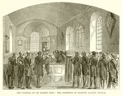 Begravelsen til Sir Robert Peel: Seremonien i Drayton Bassett Church av English School