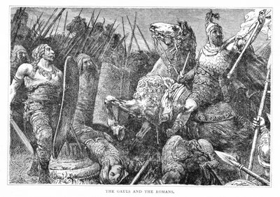Gallerne og romerne, fra The History of France, av Emile de Bonnechose, utgitt av Ward, Lock and Co, London av English School