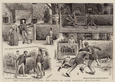 Det generelle valget, historien om noen amatørbilledplakater (gravering) av English School