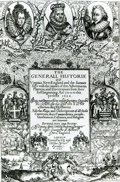 The General Histoire of Virginia, New England and the Summer Isles, 1624 av English School