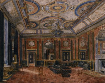 The Glass Drawing Room, Northumberland House, ca. 1870 (akvarell) av English School