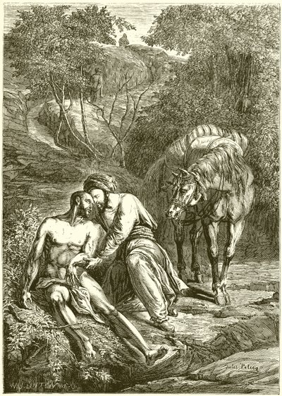 Den barmhjertige samaritan av English School