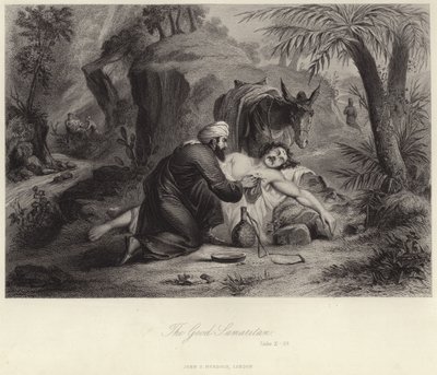 Den barmhjertige samaritan av English School