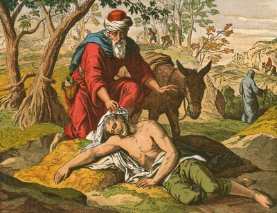 Den barmhjertige samaritan av English School