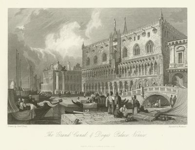 Canal Grande og Doges Palace, Venezia, 1844 av English School