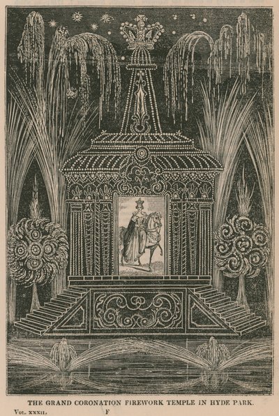 Fyrverkeri-tempelet Grand Coronation i Hyde Park av English School