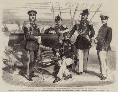 Storhertug Konstantin av Russland og Suite, på kvartdekket til "General-admiralen" av English School