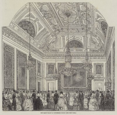 The Grand Saloon ved Devonshire House (gravering) av English School