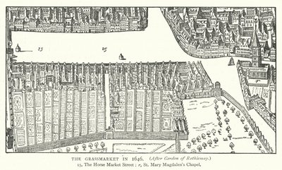 The Grassmarket i 1646 (gravering) av English School