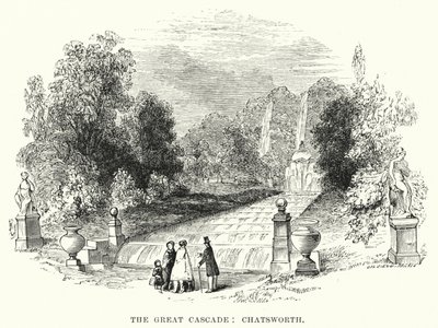 The Great Cascade, Chatsworth (gravering) av English School