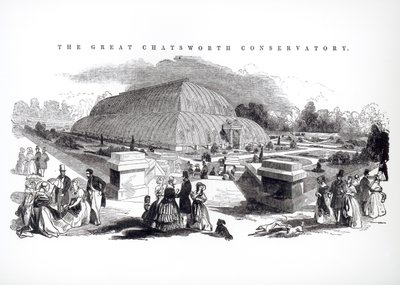 Det store konservatoriet i Chatsworth, 1844 av English School