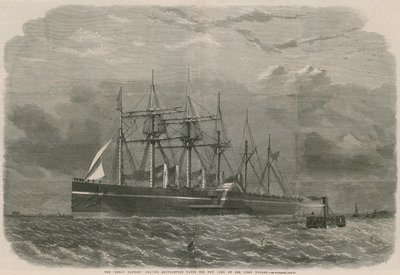 The Great Eastern forlater Southampton-vannet til New York på sin første reise av English School