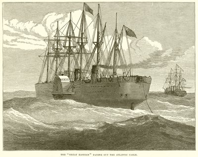 The Great Eastern som betaler ut Atlanterhavskabelen av English School