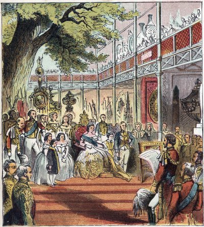 The Great London Expo på Hyde Park i 1851. Flott utstilling fra 1851.» Et glasspalass ble bygget i Hyde Park for å stille ut mange ting fra forskjellige nasjoner over hele verden i 1851 av English School