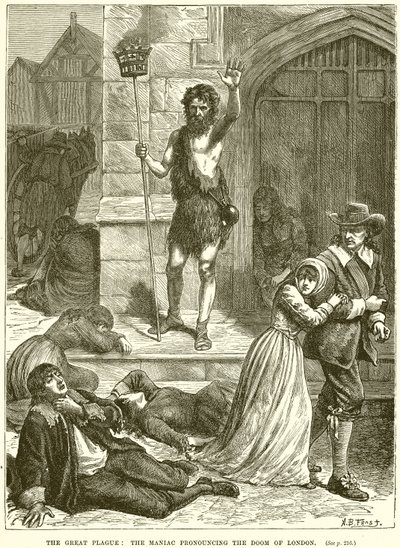 The Great Plague: The Maniac Pronouncing the Doom of London av English School