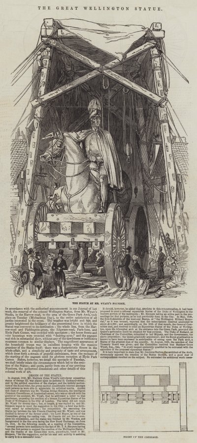 Den store Wellington-statuen (gravering) av English School