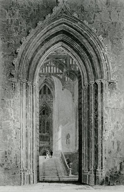 The Great Western Hall som fører til Grand Saloon, eller Octagon, Fonthill Abbey, 1824 av English School