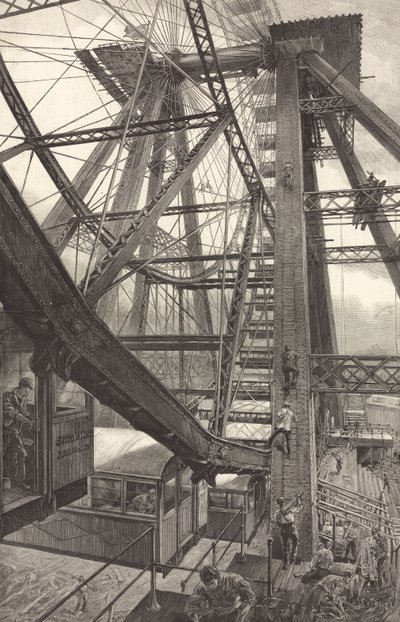 The Great Wheel ved Earls Court sett nedenfra av English School