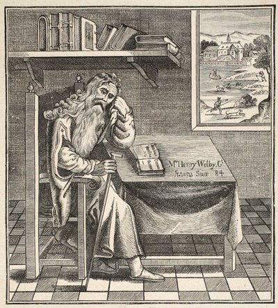The Grub Street Hermit, fra et bilde publisert av Richardson, 1794 av English School