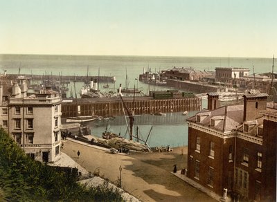 Havnen, Folkestone (håndfarget bilde) av English School