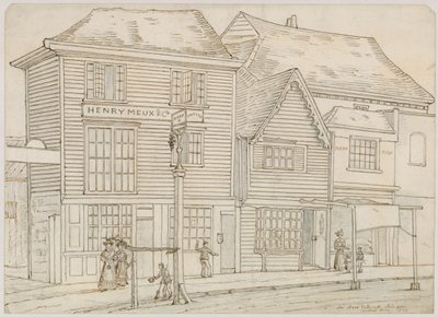 The Hare and Hounds, Islington, trakk ned 1840 (blekk på papir) av English School