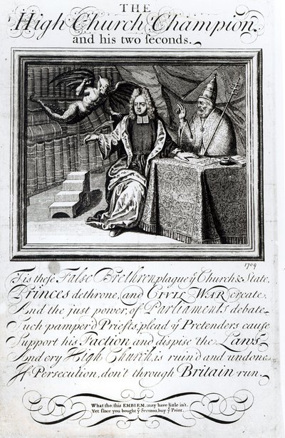 Høykirkemesteren og hans to sekunder, 1709 av English School