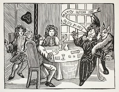 The History of Dr. John Faustus, illustrasjon fra Chapter-books of the Eighteenth Century av John Ashton, pub. 1882 av English School