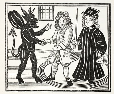 The History of Dr. John Faustus, illustrasjon fra Chapter-books of the Eighteenth Century av John Ashton, pub. 1882 av English School