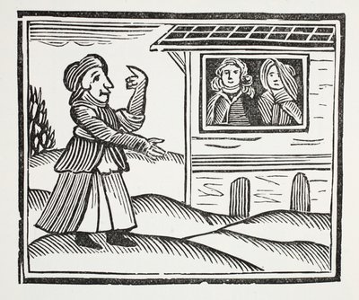 The History of Mother Shipton, illustrasjon fra Chap-books of the Eighteenth Century av John Ashton, pub. 1882 av English School