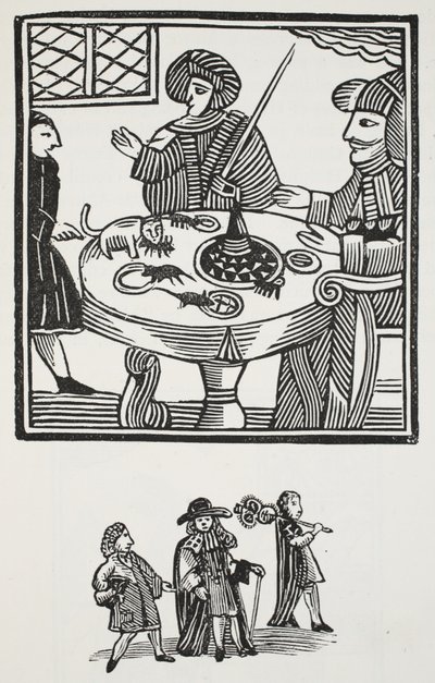 The History of Sir Richard Whittington, Thrice Lord Mayor of London, illustrasjon fra Chap-books of the Eighteenth Century av John Ashton, pub. 1882 av English School