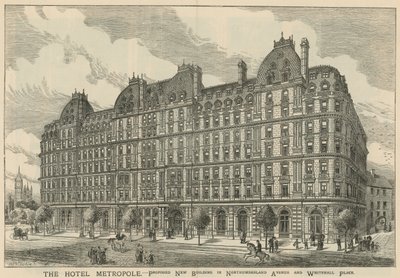 Hotel Metropole foreslo ny bygning i Northumberland Avenue og Whitehall Place av English School