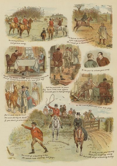 Jaktdagen (chromolitho) av English School