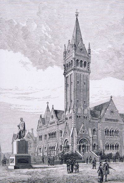 The Independent Church, Collins Street, Melbourne, Australia, fra Australian Pictures, pub. av The Religious Tract Society, 1886 av English School