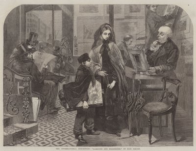 Den internasjonale utstillingen, "Nameless and Friendless" (gravering) av English School