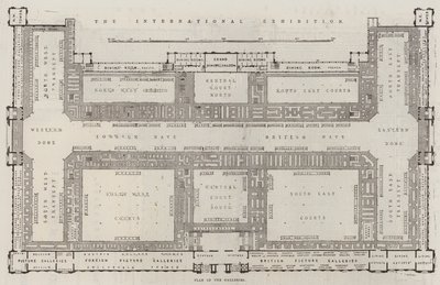 Den internasjonale utstillingen, Plan over galleriene (gravering) av English School
