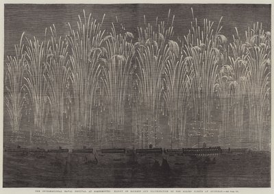 International Naval Festival i Portsmouth, Flight of Rockets og Illumination of the Allied Fleets at Spithead (gravering) av English School