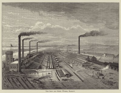 Jern- og stålverket, Barrow (gravering) av English School