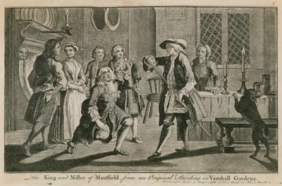 Kongen og mølleren av Mansfield fra et originalt maleri i Vauxhall Gardens, London av English School