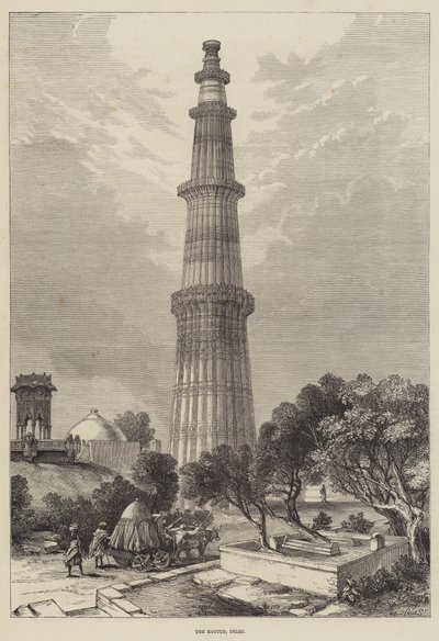 The Kootub, Delhi (gravering) av English School