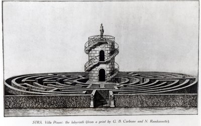 The Labyrinth of the Villa Pisani at Stra, etter et trykk av Giovanni Battista Carboni (1723-83) og N. Randonnette av English School
