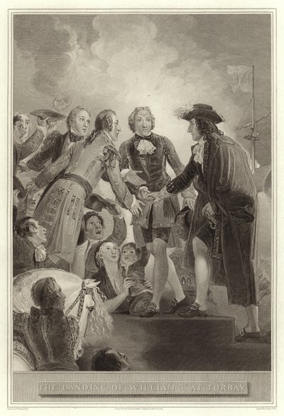 The Landing of William 3d på Torbay av English School