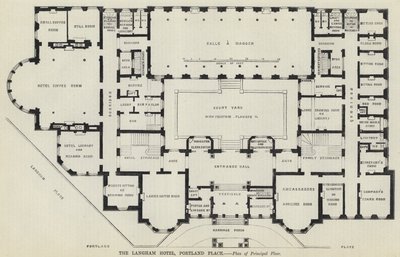 The Langham Hotel, Portland Place (gravering) av English School