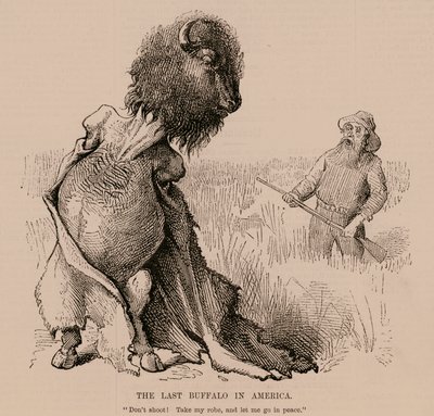 Den siste bøffelen i Amerika (gravering) av English School