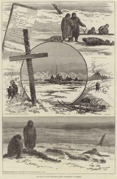 Den siste av Jeannette Arctic Expedition i Sibir (gravering) av English School