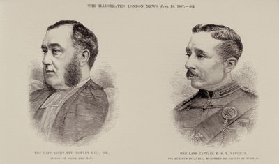 The Late Right Rev. Rowley Hill, Bishop of Sodor and Man and the Late Captain E.B.T. Vaughan, 6th Punjaub Infantry, Murdered by Dacoits in Burmah, fra The Illustrated London News, 18. juni 1887 (f.eks. av English School